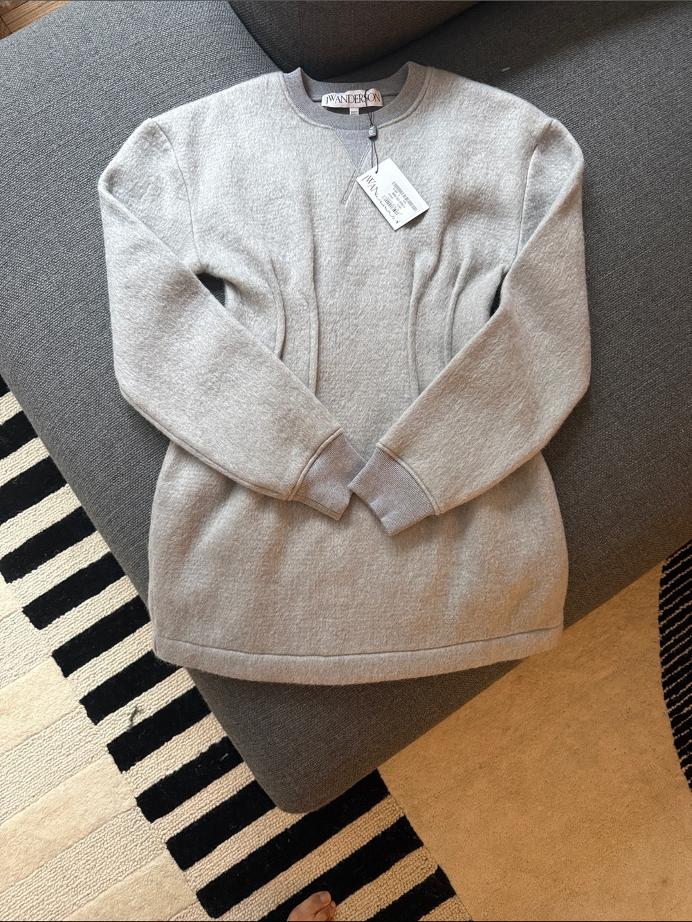J.W. Anderson Light Gray Crewneck Sweater dress